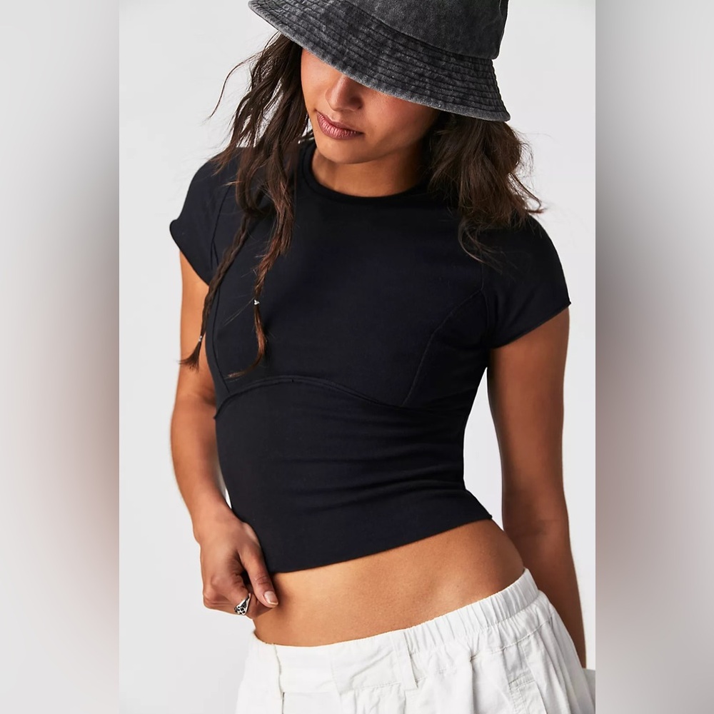 Free People We The Free Protagonist Cropped Cap Sleeve Tee